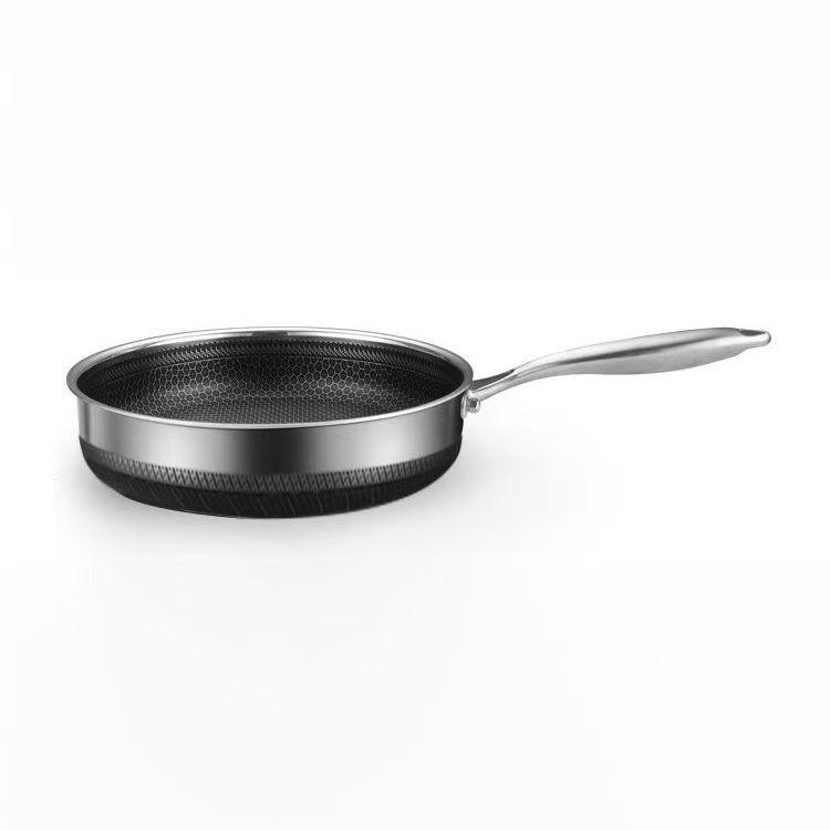 316L Stainless Steel Non-Stick Double-Sided Frying Pan for Eggs and Steak, Coating-Free, Flat-Bottom.
