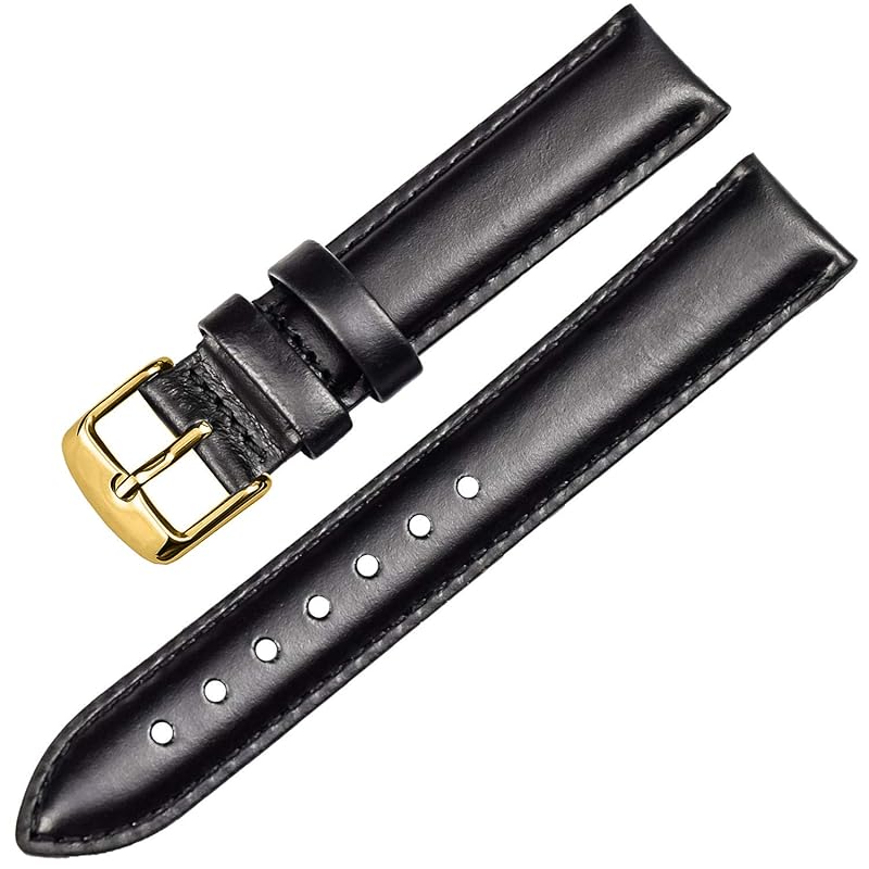 

[TON CHARME] Toncha Mail watch strap genuine leather watch band substitute belt DW season compatible General purpose gold Buckle (18mm, black