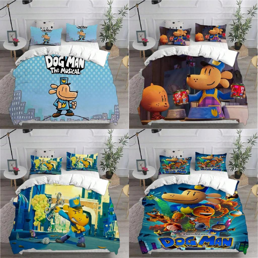 Dog Bedding Man Set Cartoon Comforter Cover Duvet Pillow Case Decoration Bedroom