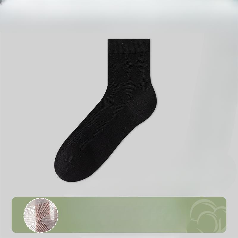 Men's Spring and Summer Breathable Sweat Absorption Deodorant Antibacterial Boneless Business Tube Socks