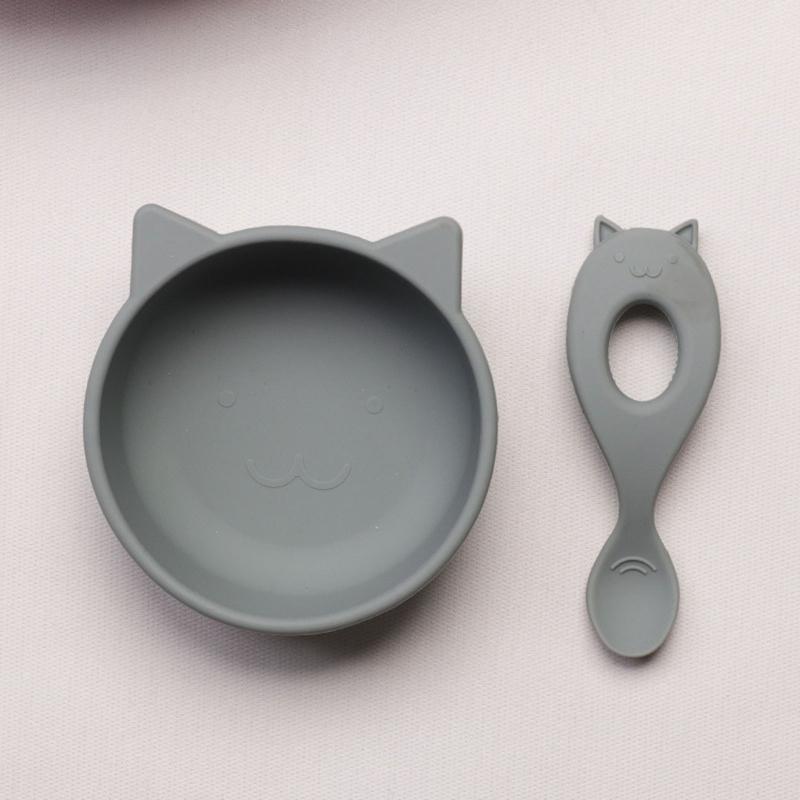 Silicone Bib Bowl Spoon Waterproof Infant Bibs Fashionable Baby Newborn Feeding Eating Supplies Toddle Adjustable Saliva