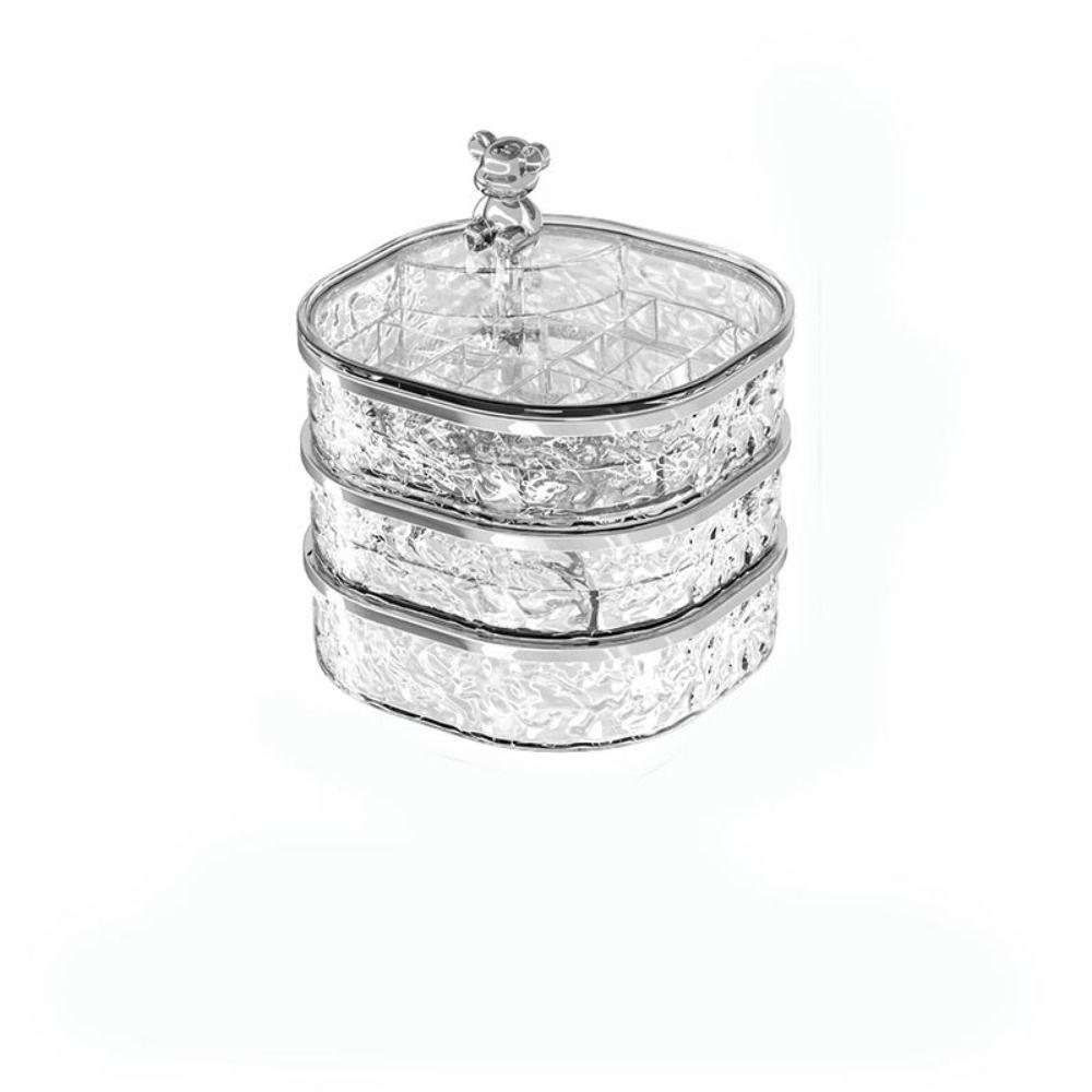 

Glacier Pattern Rotating Jewelry Storage Box High-transparency Earring Ring Jewelry Box Bracelets прозорий