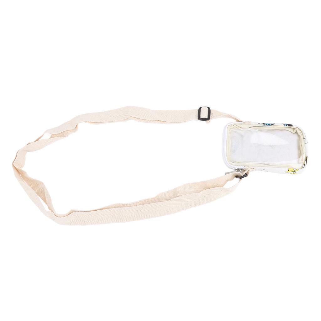 Portable Small Shoulder Pouch Bag Transparent Soft Shell Hanging Pouch with Adjustable Shoulder Stra