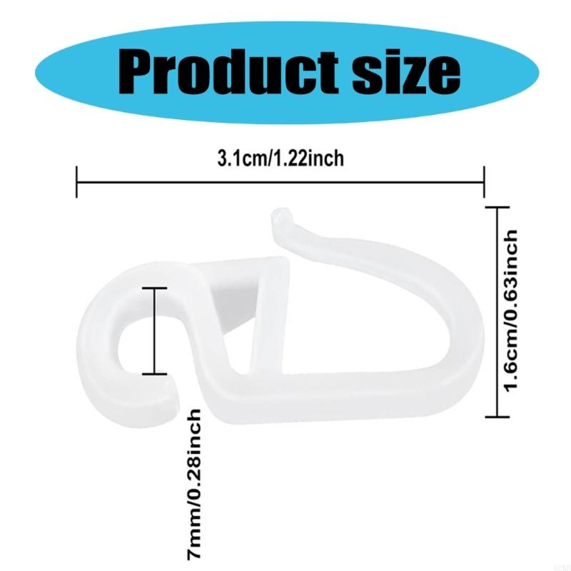 62KD 100Pcs Curtain Movement Essential S Shaped Quiet Track Glider Hook Track Hook