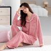 German Velvet Pajamas Women'S Autumn And Winter Long-Sleeved Double-Sided Polished Loungewear Women'S Warm Thin Velvet Suit