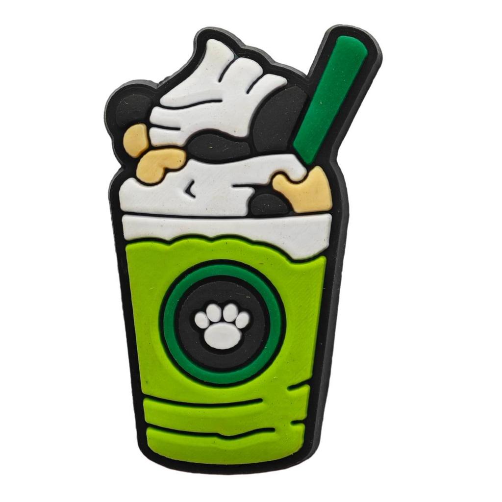 Milk Tea-Themed Cute Cartoon PVC Patch for DIY Shoes and Clothing Decor