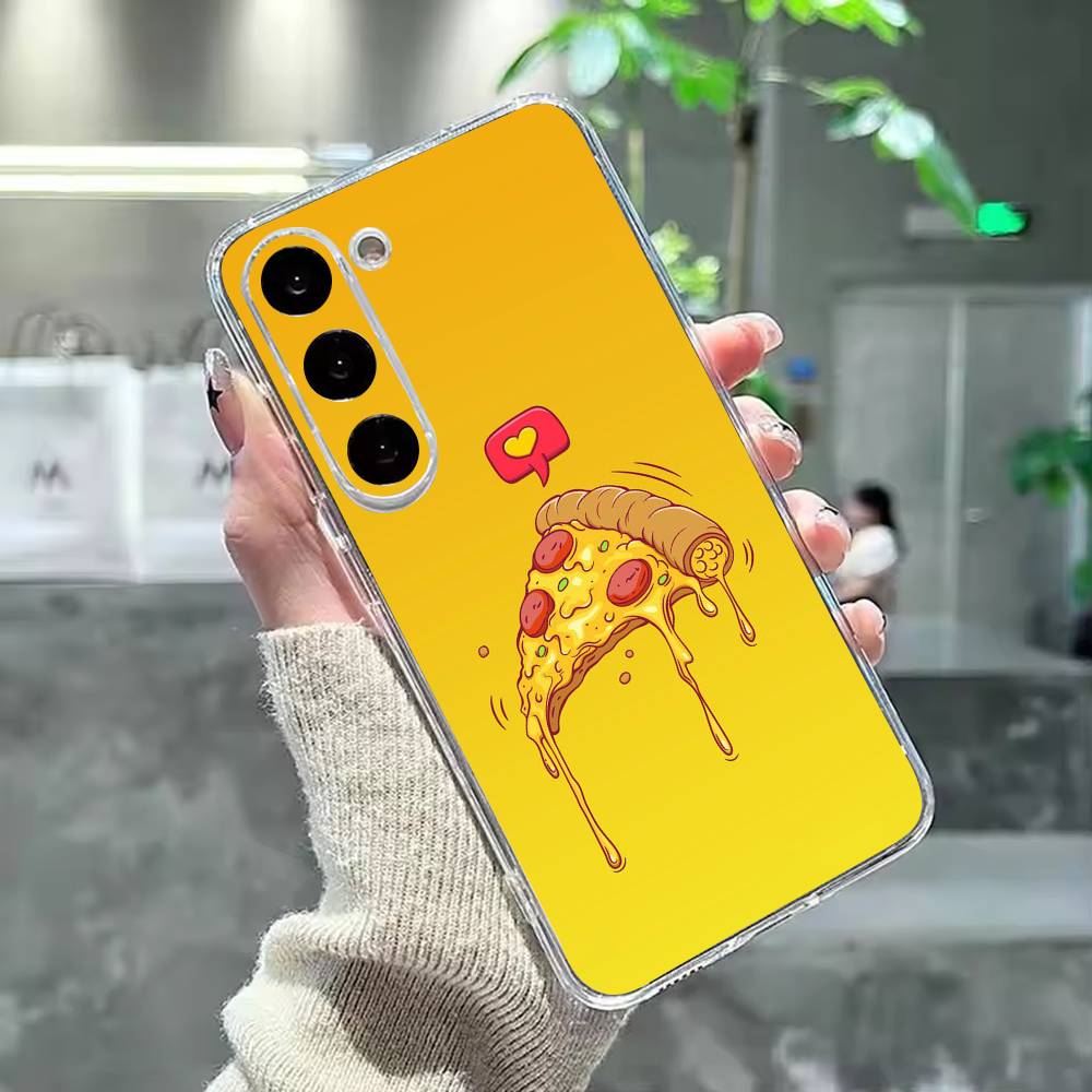 delicious cartoon pizza Phone Case For Samsung Galaxy A91,80,73,72 ,71,53,52,32 ,31,22,21s,20,Transparent Case