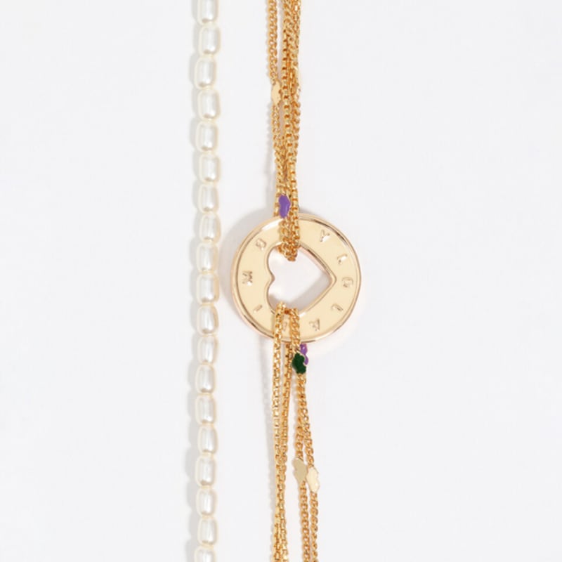 BIMBA Y LOLA [25FW] BIMBA Y LOLA Ivory Logo Multi Chain Bracelet B256AIX004GOF