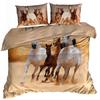 3D Cotton Satin Bedding 160x200 Cm ARAB HORSES