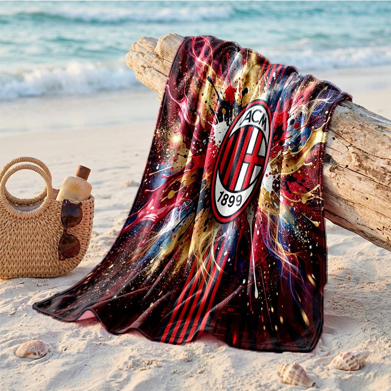 Toalla de Playa de Microfibra con Estampado AC Milan Secado Rápido Absorbente Toalla Grande para Playa Natación Viajes