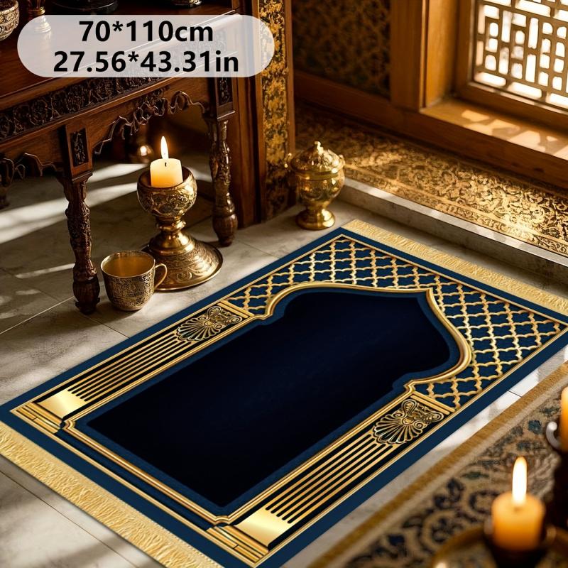 VIKAMA Muslim Prayer Mat Turkish Family Foldable Prayer Mat Pilgrimage Activities Indoor & Outdoor Portable Prayer Rug