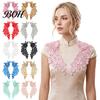 Decorative Clothing Embellishments 2Pcs Embroidery Patches for Wedding Dress, Water-soluble Lace Applique, Floral High End Embellishment Motif Sew On