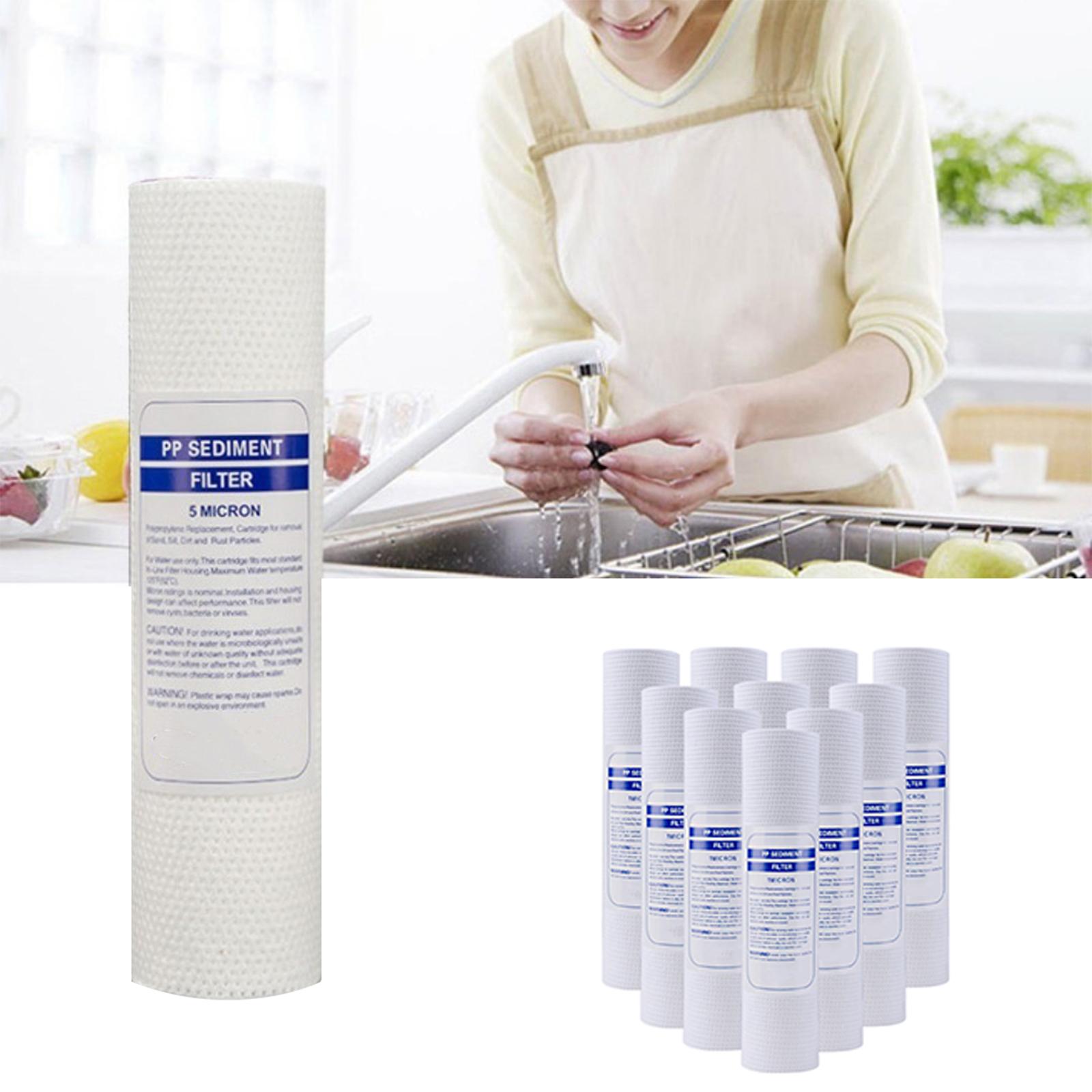 

10 Pieces Sediment Water Purifier Front Filter Cartridge Replacement Polypropylene Sediment Filters PP Cotton Filters B