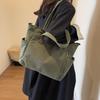 Corduroy Tote Bag Female Commuter Large-Capacity Student Class Shoulder Handbag Simple Work Messenger Bag