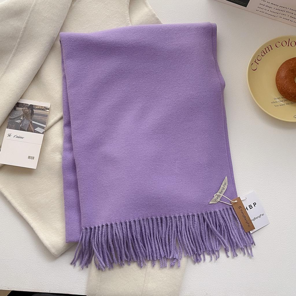 Winter Scarf For Women Cashmere Warm Solid Pashmina Blanket Wraps Female Thick Soft Bufanda Big Tassel Shawl Long Poncho Echarpe