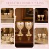 2Pcs Golden Finish Retro Decorative Goblet Travel Decor Ornaments  Indoor Tabletop Decor