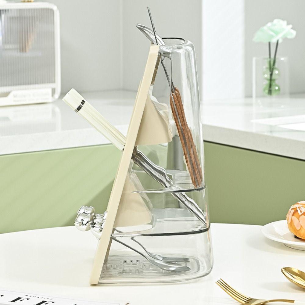 Large Capacity Chopstick Draining Rack 3 Layers Tableware Shelfs Office Supplies