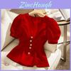 French Chic Summer Blouse With 3d Pattern For Women Fashion And Casual Wear