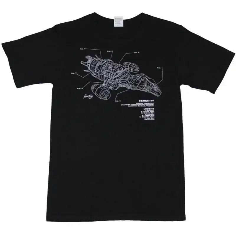 Serenity Firefly Adult New T Shirt Schematics Of The Ship Pic