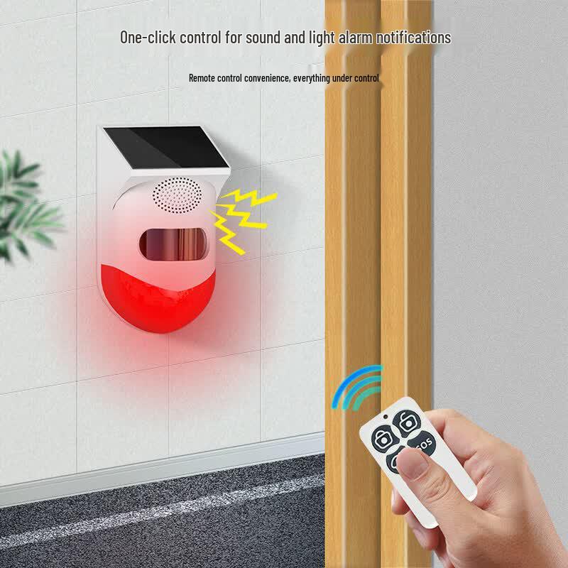 Solar Outdoor Motion Sensor Sound & Light Alarm CN Plug (adapter Included)