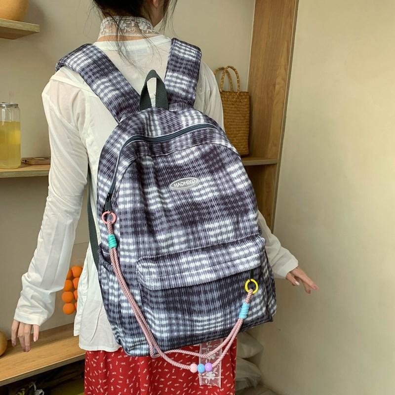 Маленький свежий литературно-художественный клетчатый школьный рюкзак в стиле мори для студентов, весенне-летний новый, большой вместимости, в милом стиле синий