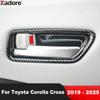 Car Inner Door Handle Bowl Cover Trim For Toyota Corolla Cross -2024 2025 Carbon Fiber Interior Door Panel Trims Accessories