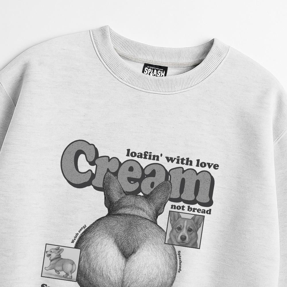 Seupeullaesikodeu Heavy Crew Neck Sweatshirt Melange White - Cream Bread