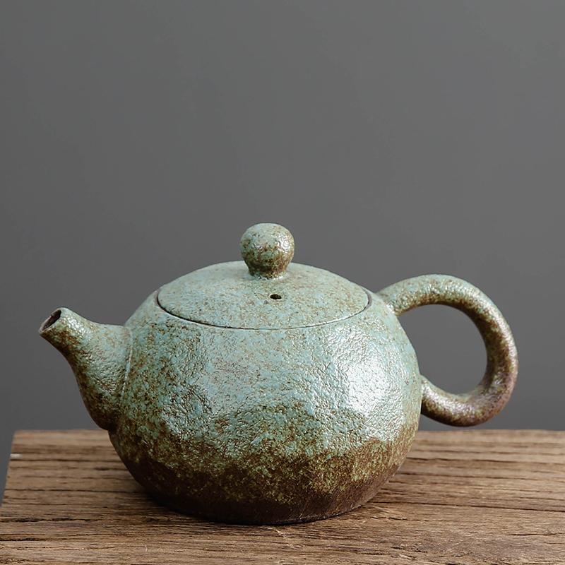 Japanese Style Stoneware Teapot Single Pot Large Capacity Side Handle Pot Household Retro Japanese Ceramic Kung Fu Tea Maker