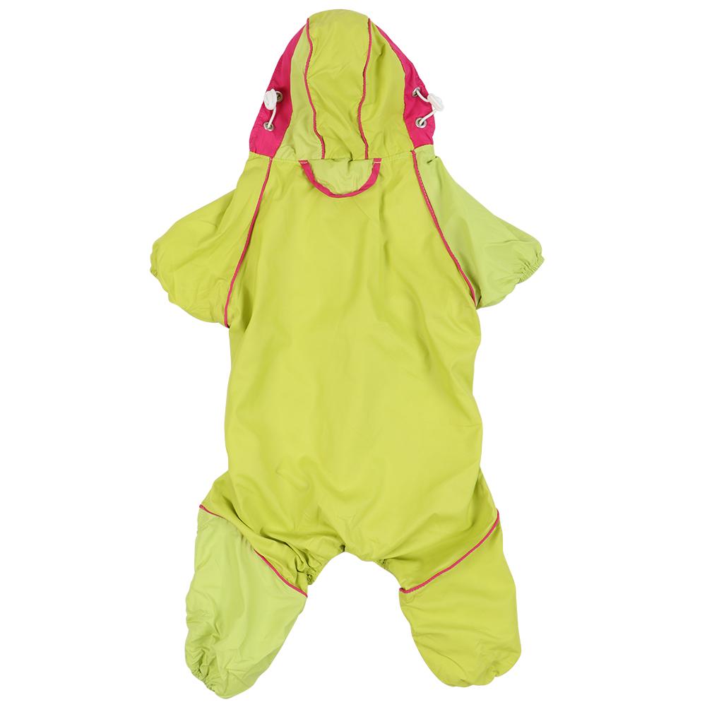 Thicken Pet Dog Cat Waterproof Rain Proof Hooded One Piece Raincoat Yellow(XXL )