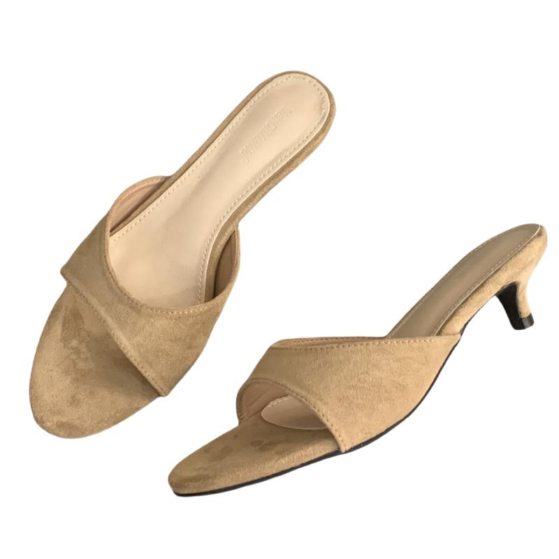 Fashion Bailamos 2025 Summer New Women Slipper Fashion Low Heel Ladies Elegant Slides Open Toe Outdoor Dress Sandal Shoes Mujer