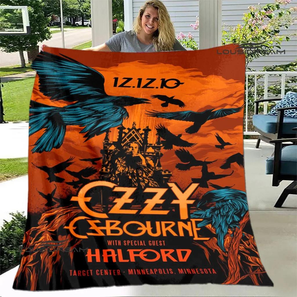 Ozzy Osbourne Retro-Druckdecken zum Warmhalten, weich und bequem, für Zuhause, Reisen, Bettdecke, Bettbezüge, Geburtstagsgeschenk