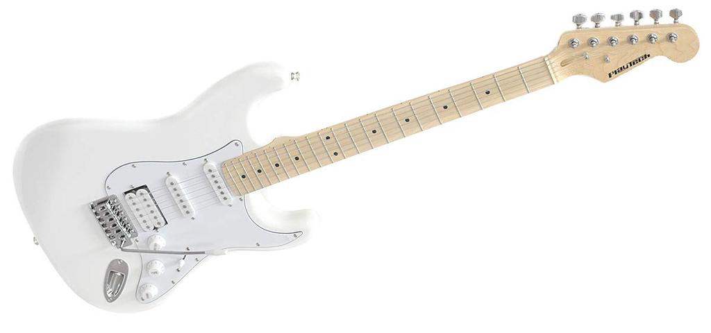 PLAYTECH elektrická kytara Stratocaster Typ ST250 Javor bílá SSH