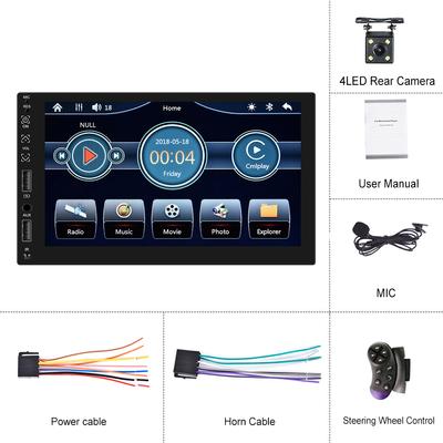 2 Din Car Stereo Radio 7'' Touch Screen Carplay Universal Car Multimedia Player with Bluetooth FM Radio Receiver Support Rear View Camera