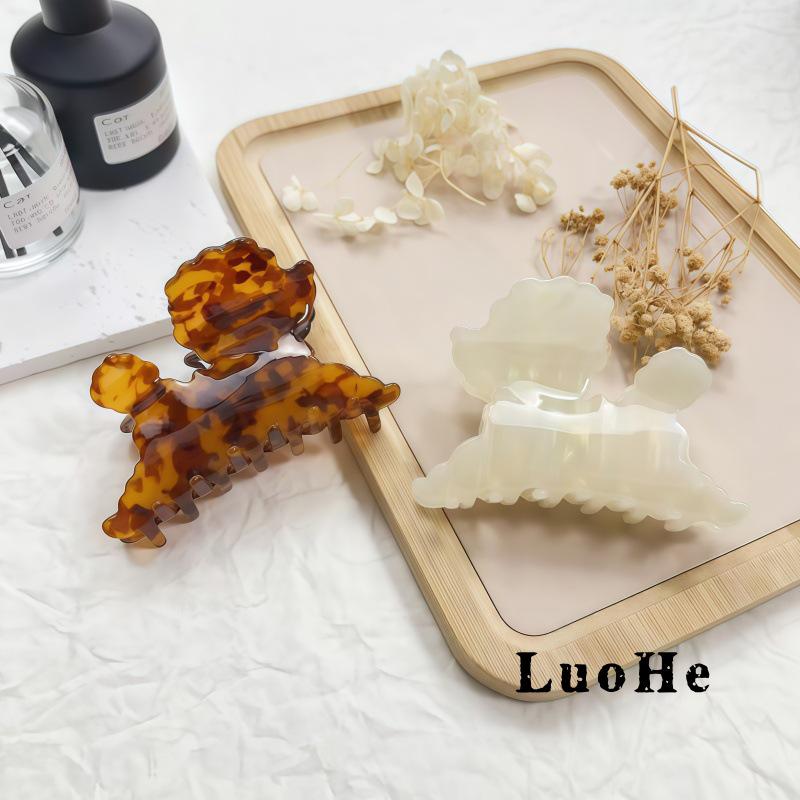 Luohe Jewelry Large Jelly Acetate Hair Clip - Elegant Fairy Puppy Claw Shark Clip