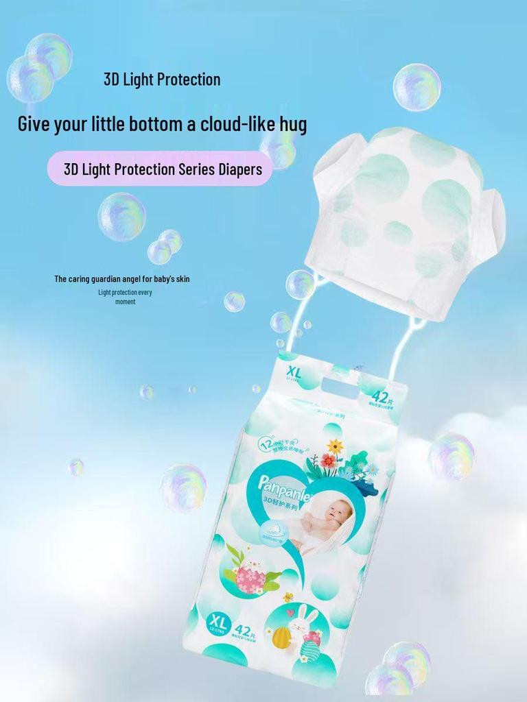 Ultra-Thin Soft Newborn Baby Diapers - High Absorbency & Breathable, All Sizes (S, M, L, XL)