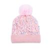 Women Knitting Hat Plush Ball Decor Shiny Sequins Decor Brimless Hat Winter Warm Furry Bucket Hat Headwear
