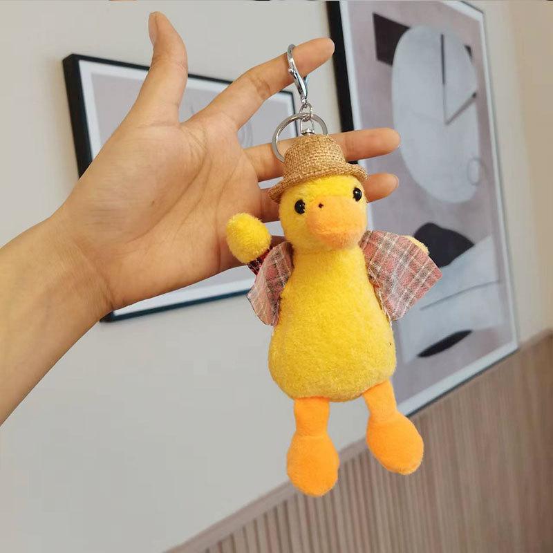 Plush Duck Lovable Keychain Soft Stuffed Animal Key Ring Bag Ornament