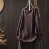 2026 Artistic Color Block Sweater: Retro Simple Round Neck, Soft Slimming, Versatile Casual Top for Women