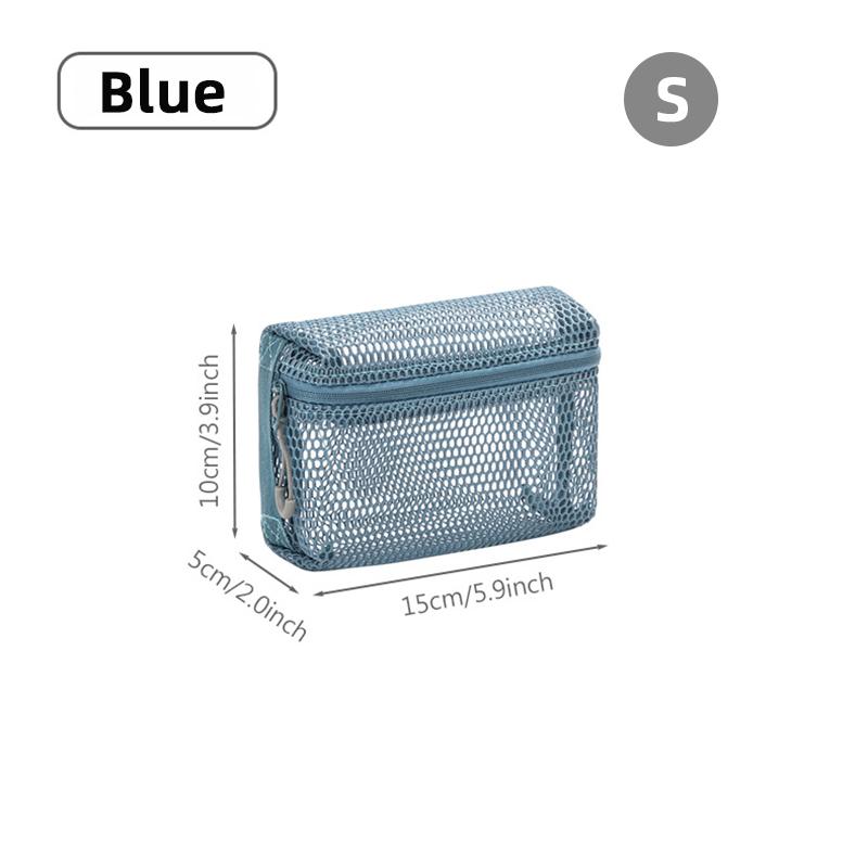 

Mesh Transparent Cosmetic Bag Portable Travel Toiletry Organizer Case Small Large Clear Makeup Pouch With Zipper Three-piece Se