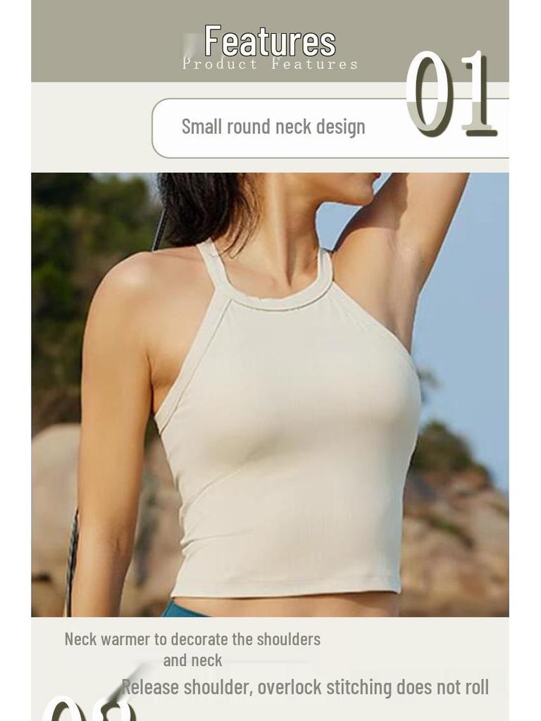 Women's Padded Sports Yoga Vest - Beautiful Back Design, Pilates Fitness Top