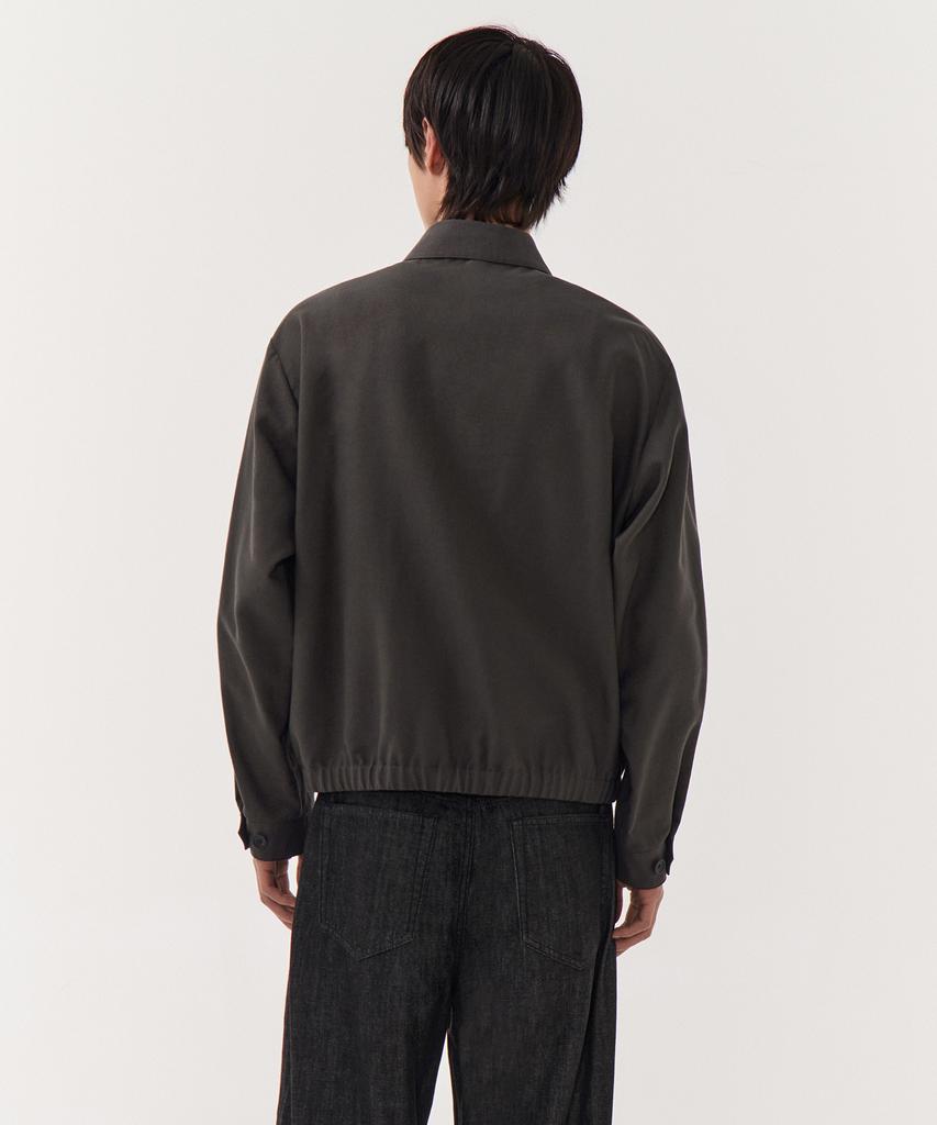 Musinsa Standard Linen Blend Minimal Blouson Jacket [Gunmetal]