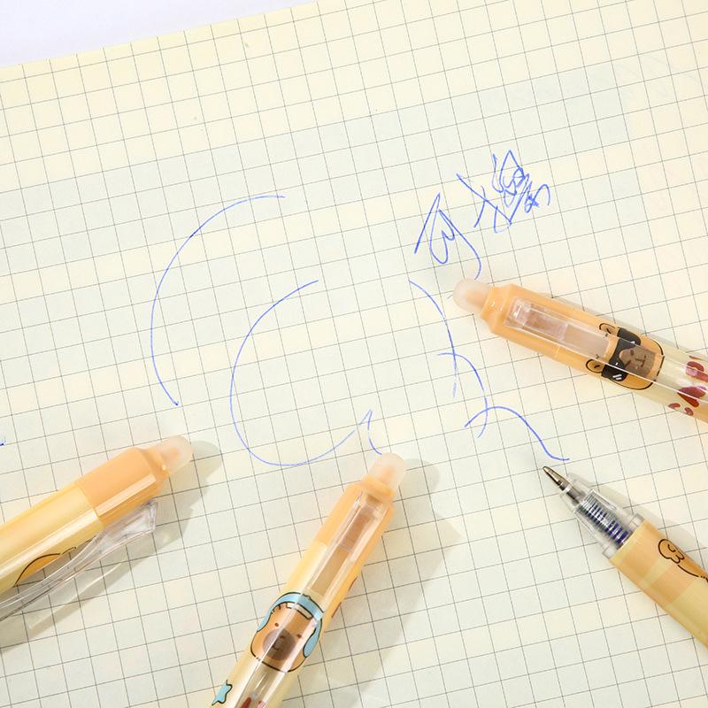 6 ks roztomilých kapybar gélových pier Kawaii sada neutrálnych pier rýchloschnúce modré vymazateľné perá kancelárske školské potreby študentské písacie potreby