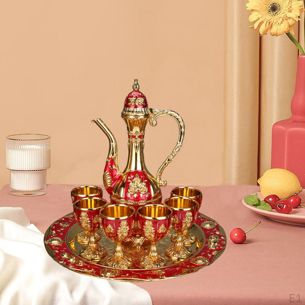 And Tea Pot Set, Metal Teapot , Carafe Decanter for Home Table Decor, Wedding Gift