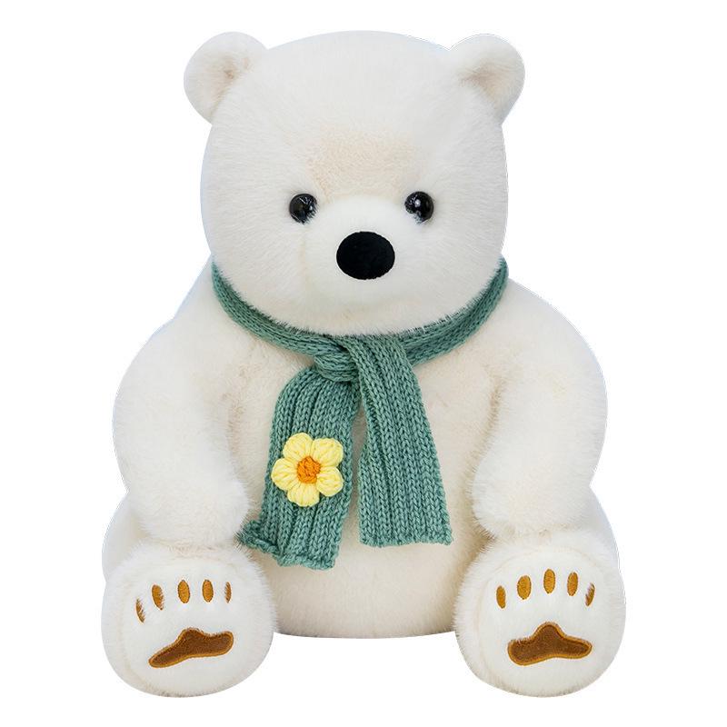 Polar Bear Plush Scarf Companion: Cute Holiday Gift Toy