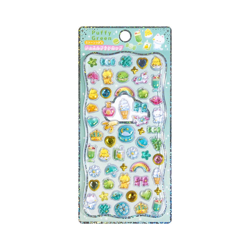Shangle Rainbow Gradient Cute Cartoon 3D Crystal Embossed Sticker Decals
