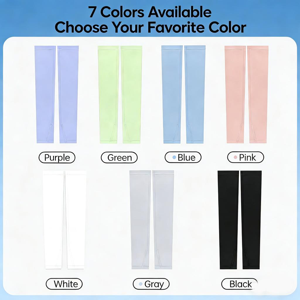 Sun Protection Arm Sleeves Unisex Summer Lightweight Breathable Ice Silk Outdoor Cycling One-Piece Stretch Arm Wrist Sleeves