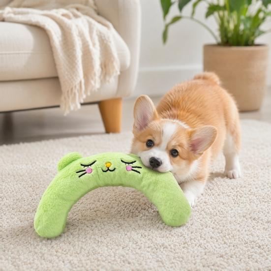 Interactive Pet Pillow With Built-in Bb Sound Device Soft Embroidered U-shaped Pet Neck Protector