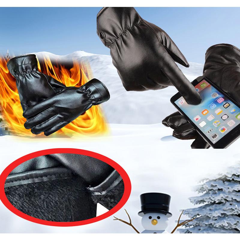 Touch Screen Gloves Gloves Winter Soft Velvet Hand PU Gloves Hand Protector for Man