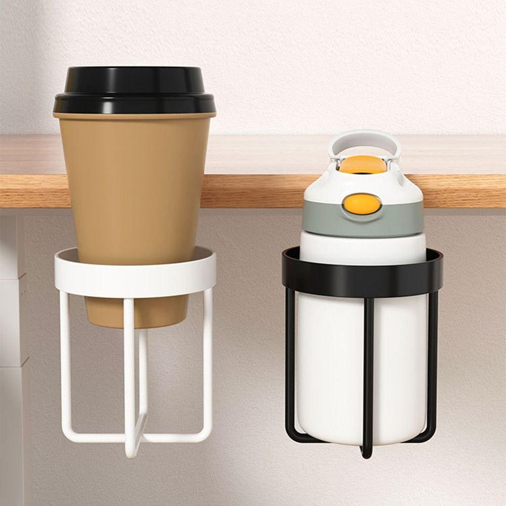 Metal Desktop Mug Rack 2 In 1 Cup Hanging Storage Holder Space Saving Clip-on Cup Holder  Desk