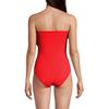 Women Monokini Bandeau Sleeveless 3D Flower Decor One-piece Bikini Solid Color Backless Quick Drying Swimwear